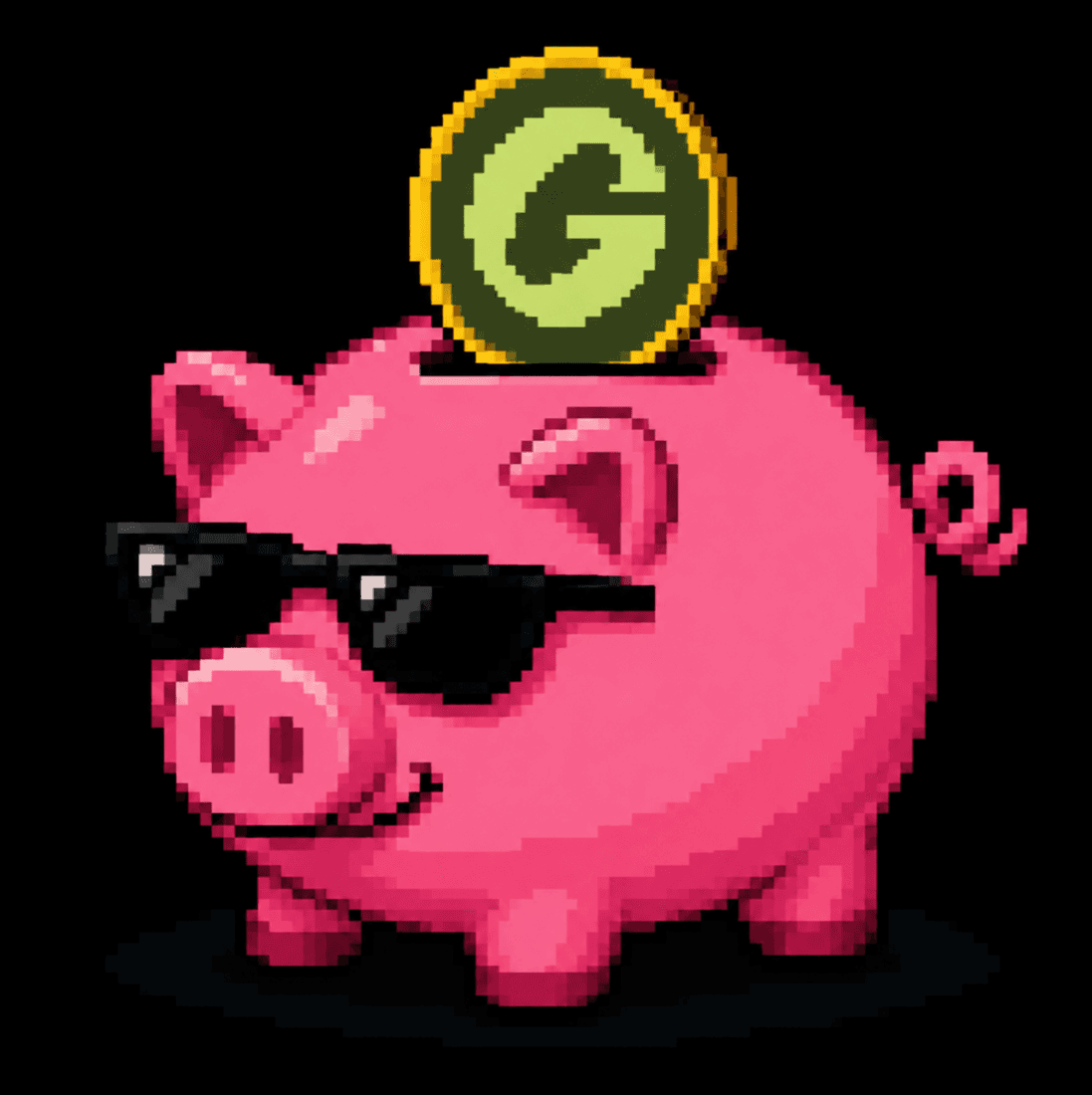 Piggy Bank 01, the pink Standard Piggy Bank